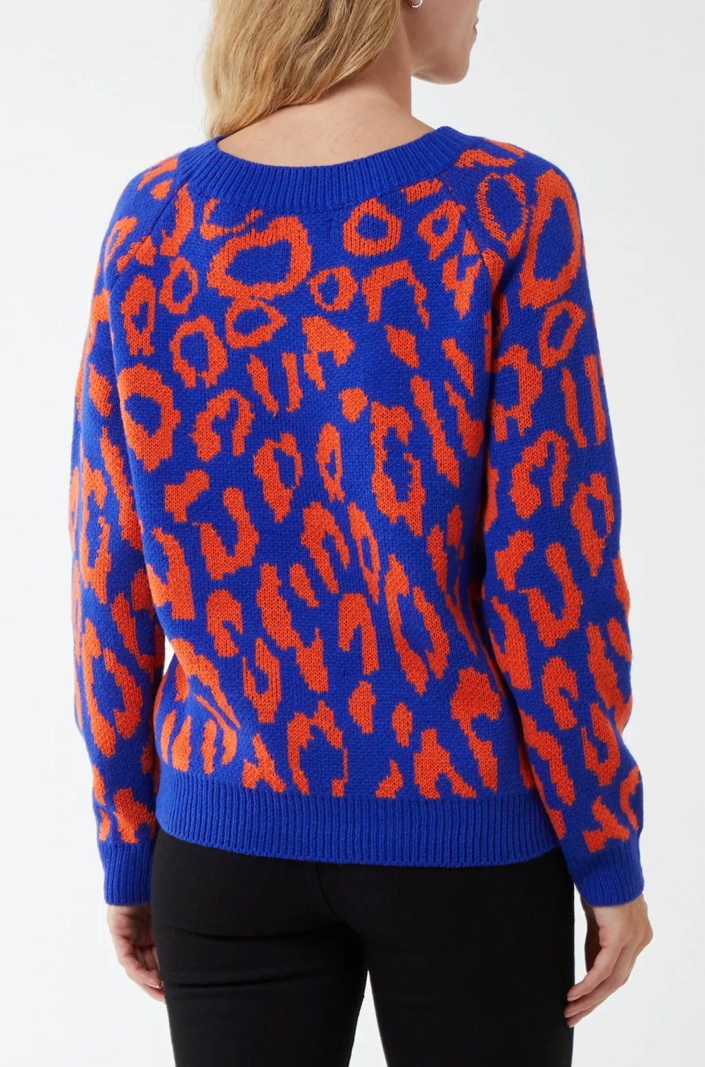 Leopard bright print jumper