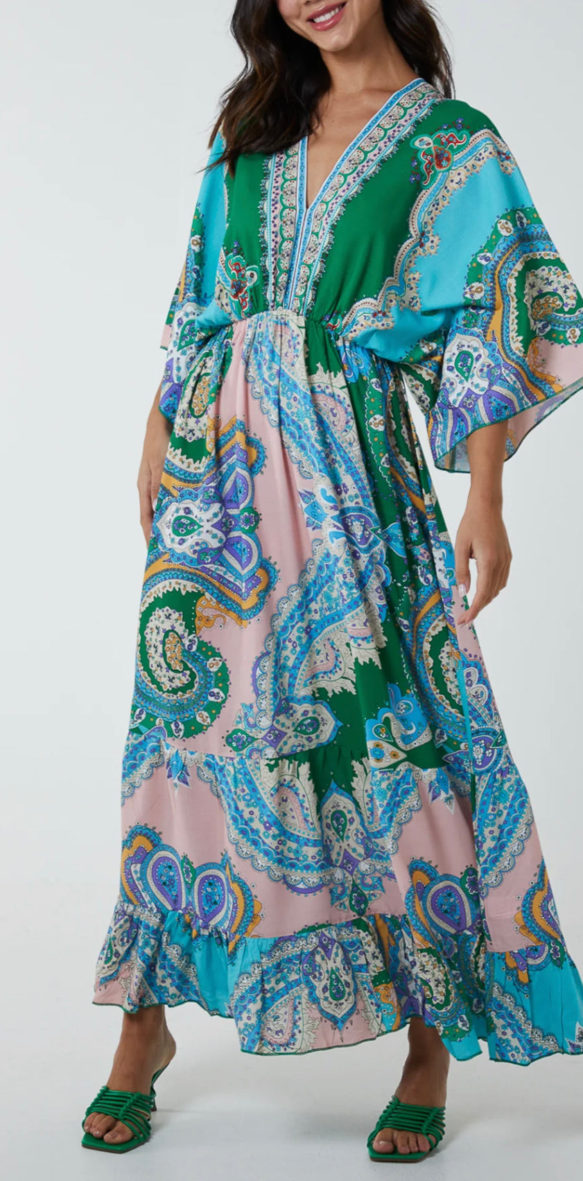 Flutter sleeve maxi dress