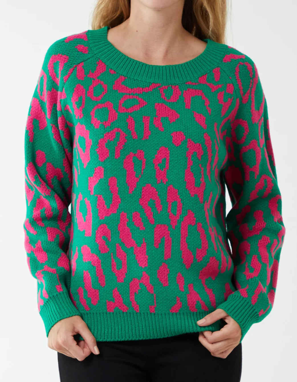 Leopard bright print jumper